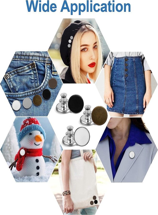 HEAVY DRIVER® Jeans Buttons Replacement No Sew Instant Loose Adjustable Jean Button Detachable Pants Button Pins for Clothing Extend or Reduce Waist or Width Adjustment Metal Button - 10pcs - Image 5